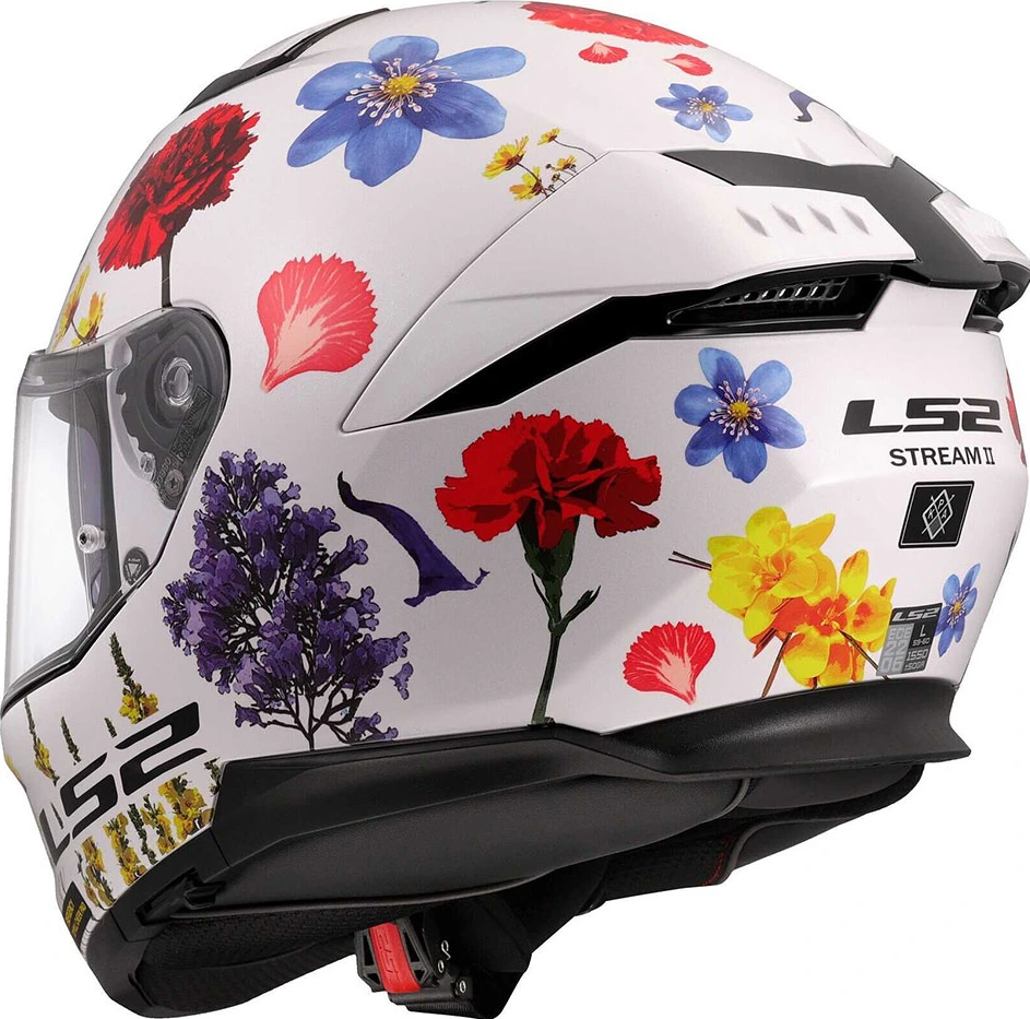 LS2 FF808 STREAM II FLOWERS Helmet - S, White