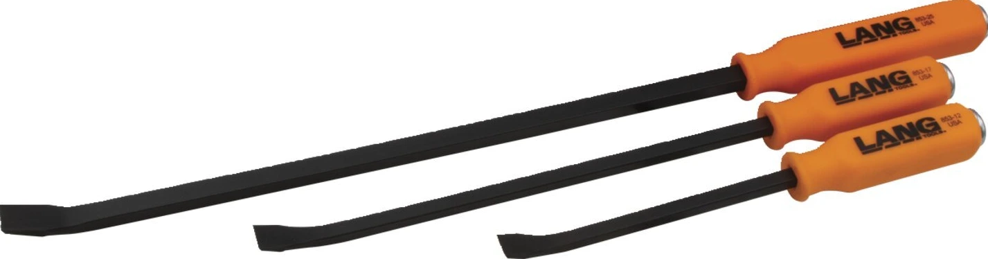 Lang Tools, pry bars. 3-piece set, Orange