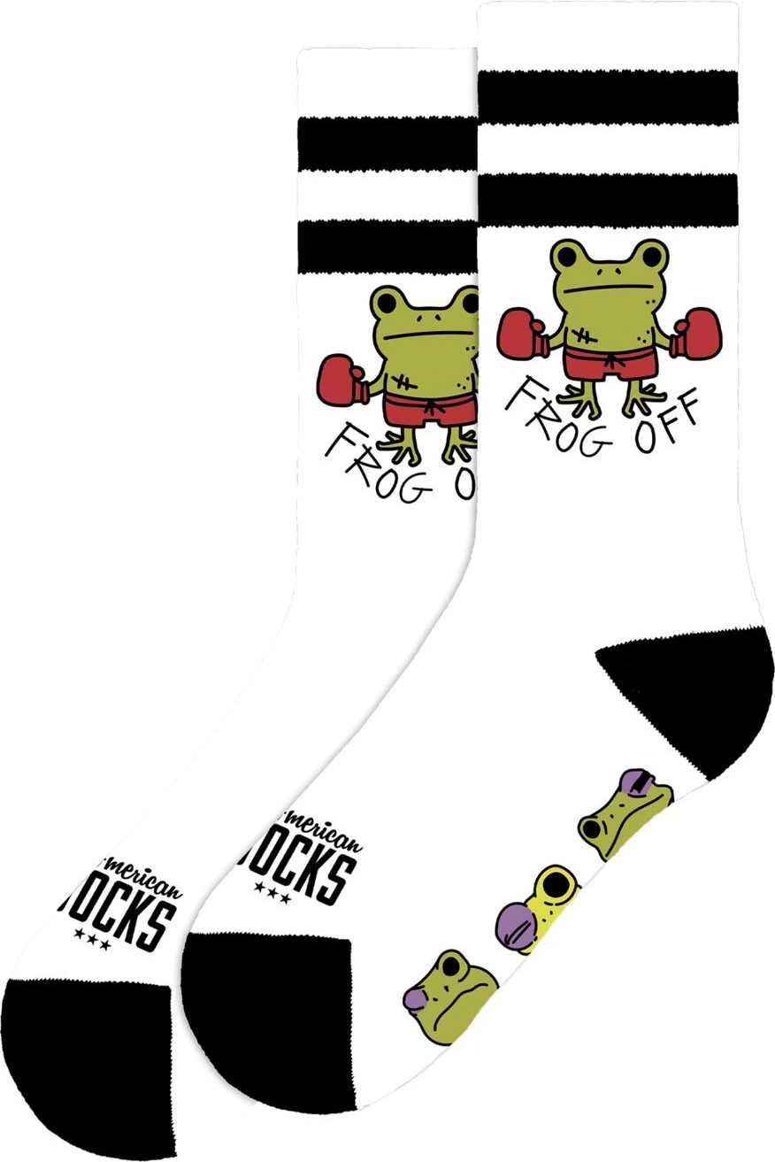American Socks Frog Off Mid High socks, White, One size fits most