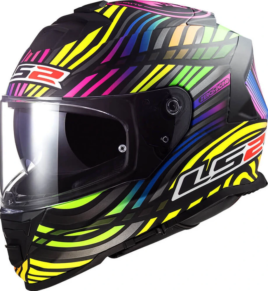 LS2 FF800 STORM II POWER helmet - Matt Black Rainbow, XS