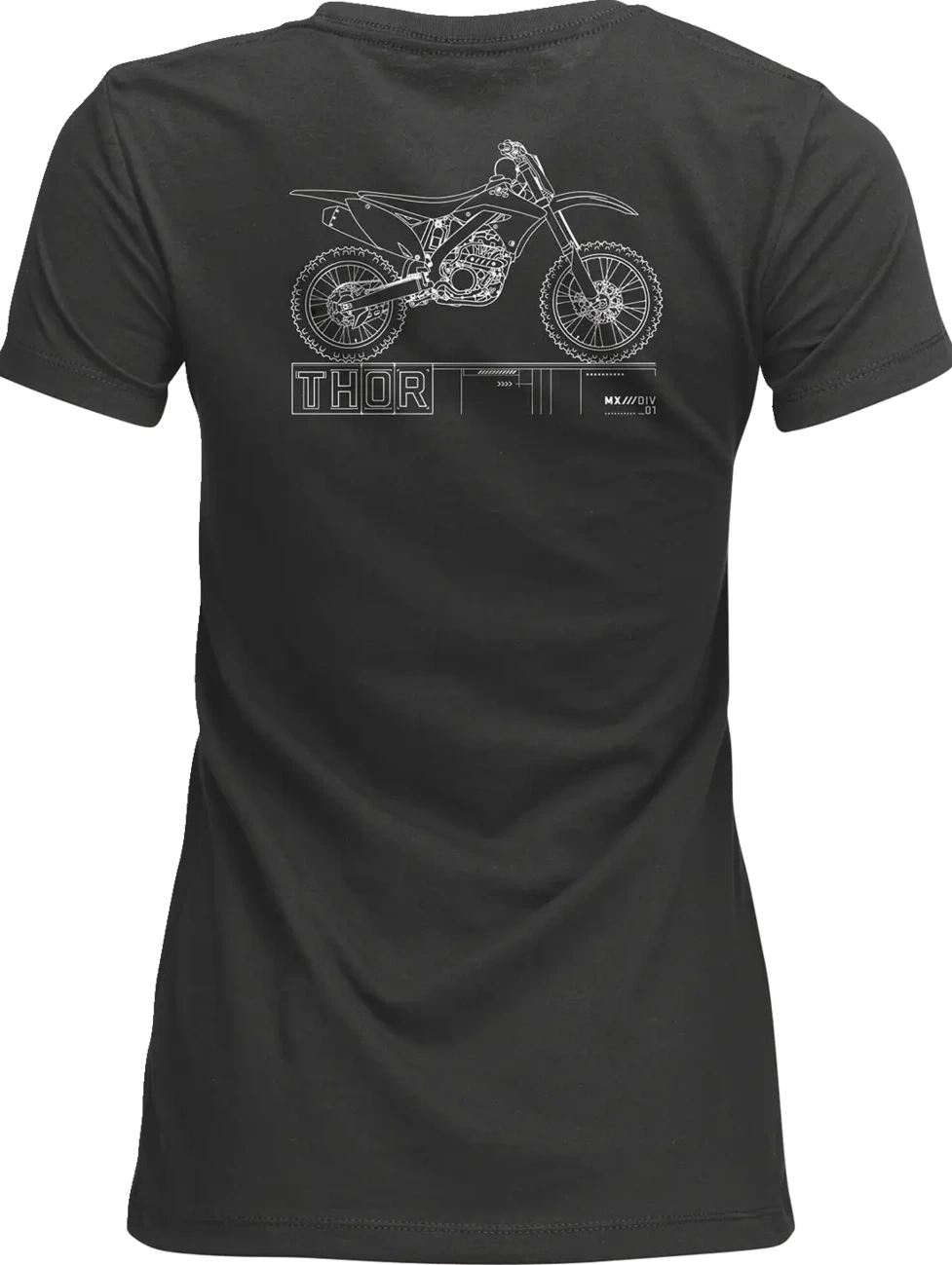 TEE WOMENS BLUEPRINT CHARCOAL SM