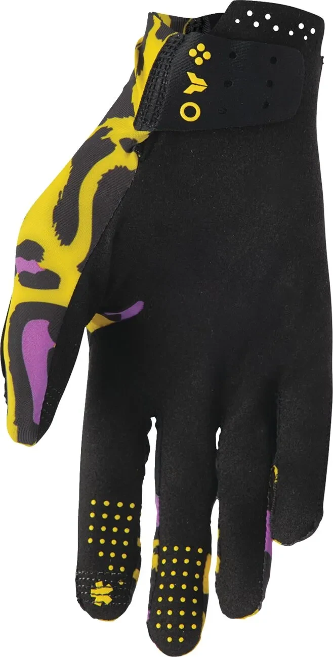 GLOVES SPORTMODE CHEETAH YELLOW/PURPLE XS