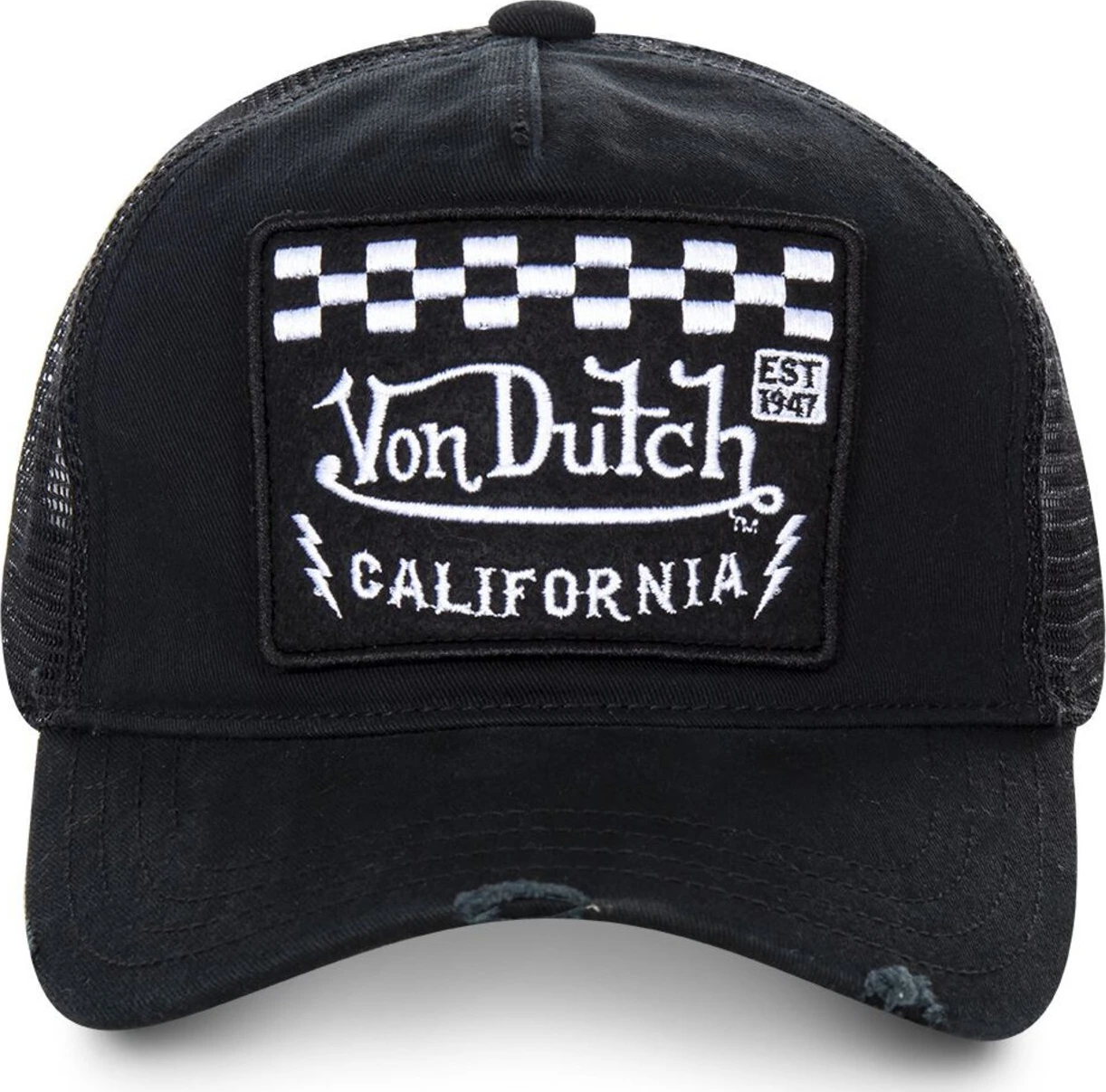 Von Dutch Heritage cap square patch racer, Black