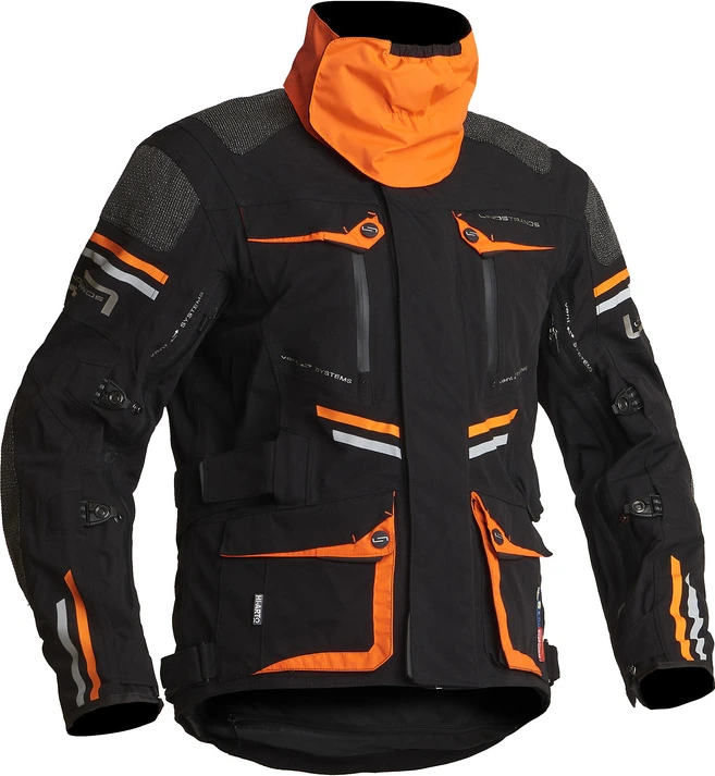 Lindstrands Textile Jacket Sunne Black/orange 62