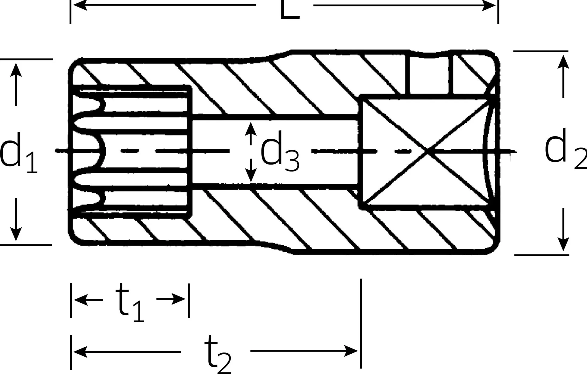 MUCIŅA 1/4" TORX E7