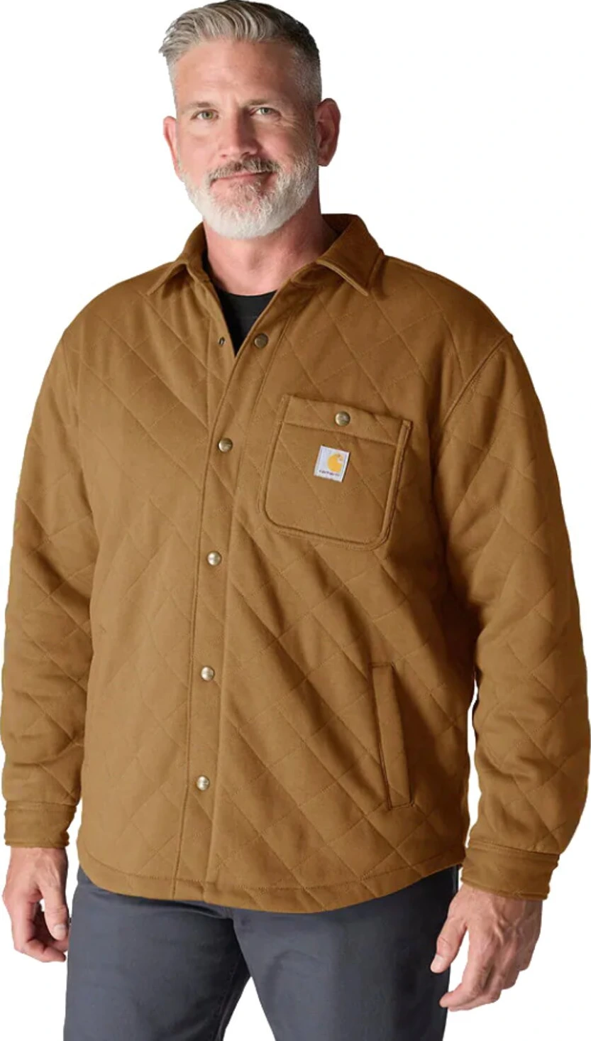 Carhartt Quilted Snap Front shirt, carhartt brown, M