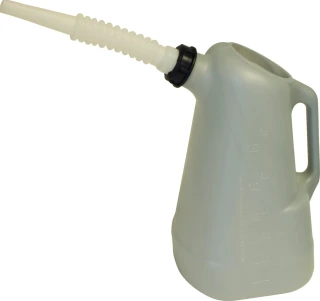 Lisle, 6 quart oil filler can. White spout