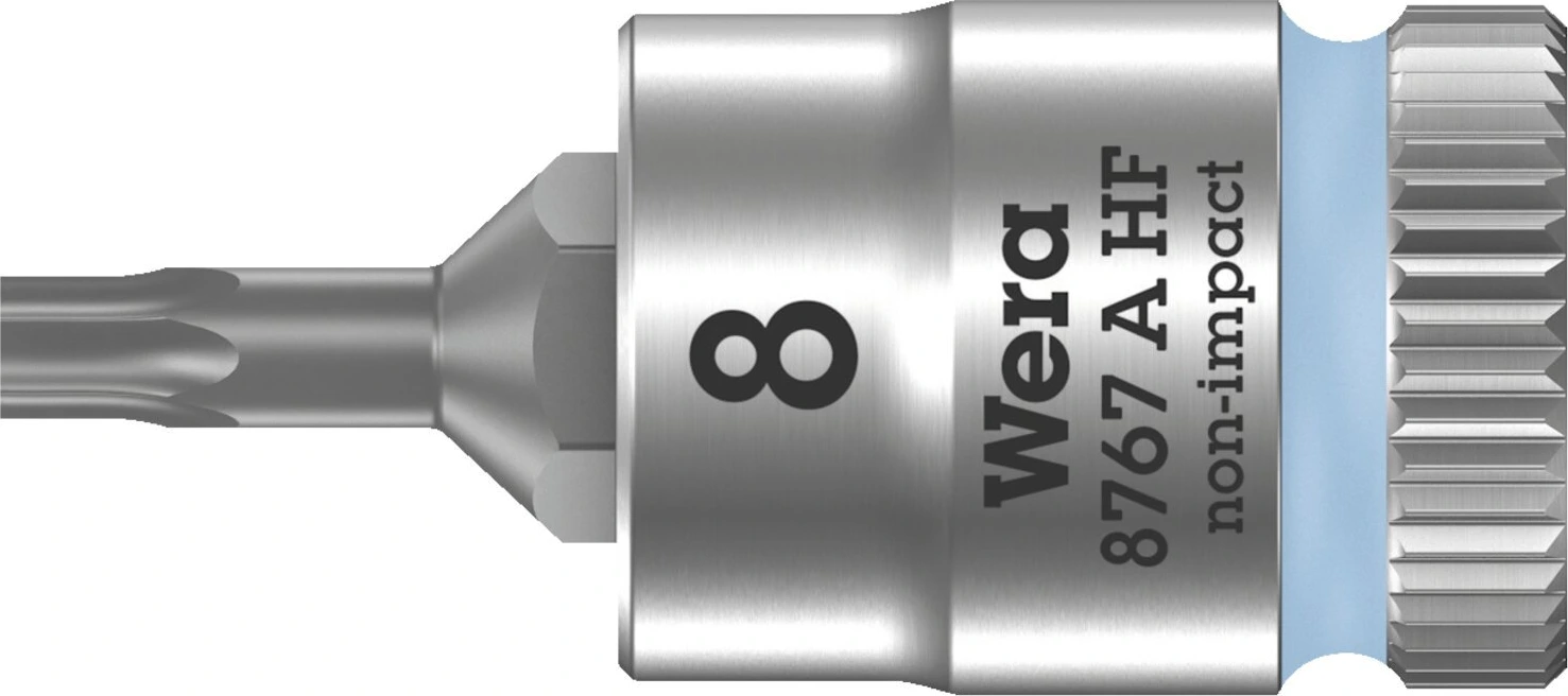 Wera Zyklop 1/4" Torx® socket bit with holding function, 28 mm, Chrome