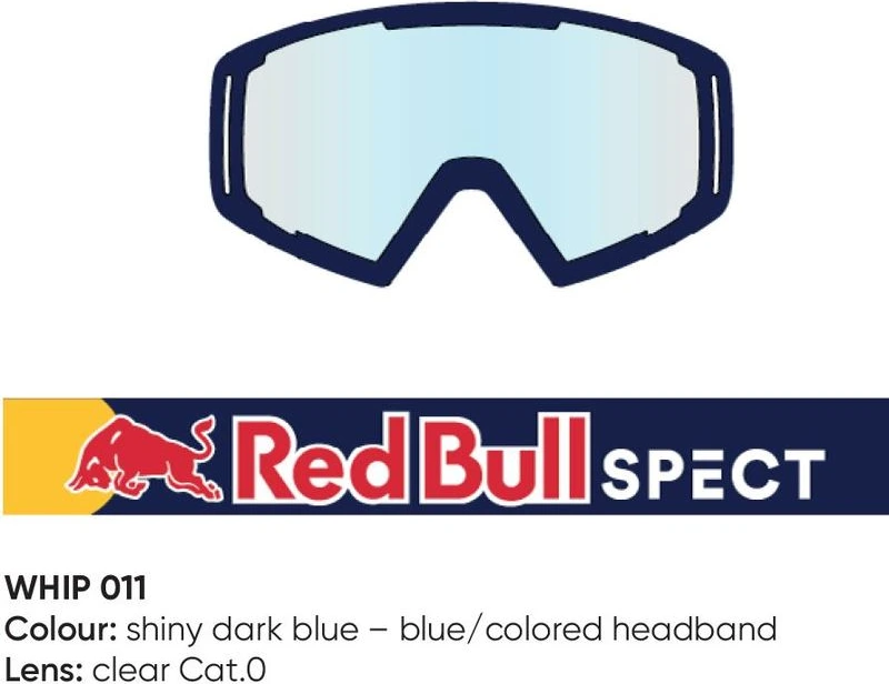 Spect Red Bull Whip MX Goggles Singel lens black/blue clear