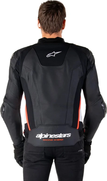 Alpinestars Leather Jacket Missile v3 Black/White/Red Fluo, 52