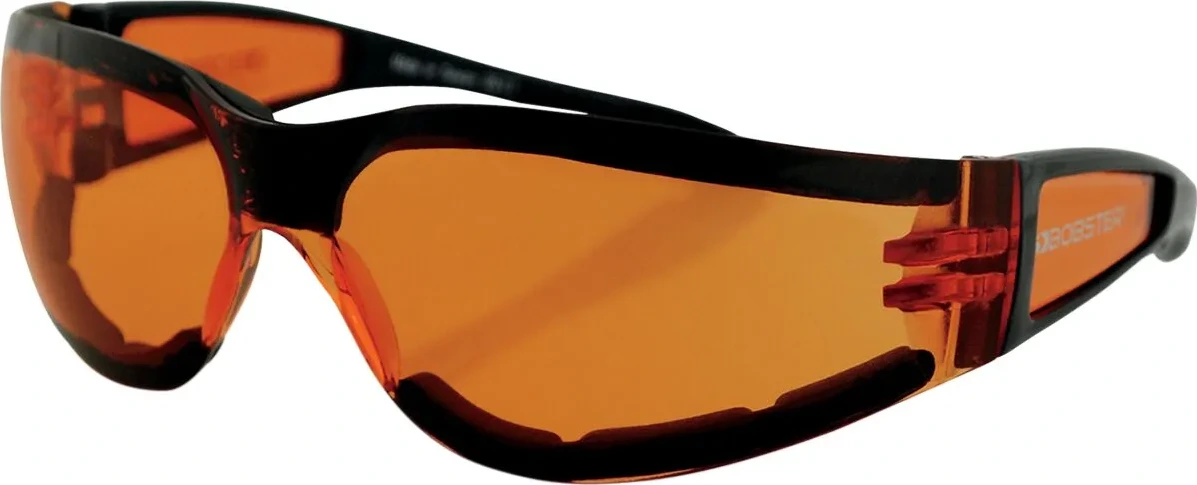 SUNGLASSES SHIELD II BLACK W/ AMBER LENS