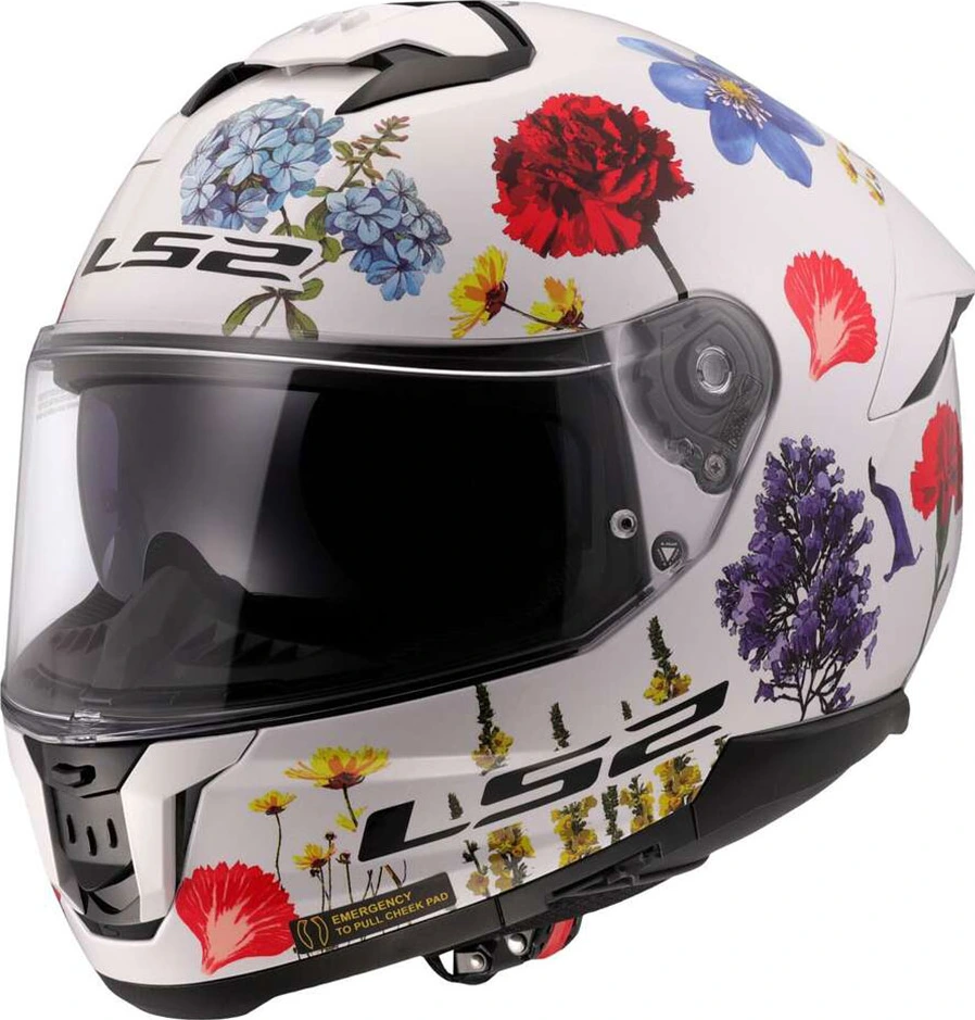 LS2 FF808 STREAM II FLOWERS Helmet - S, White