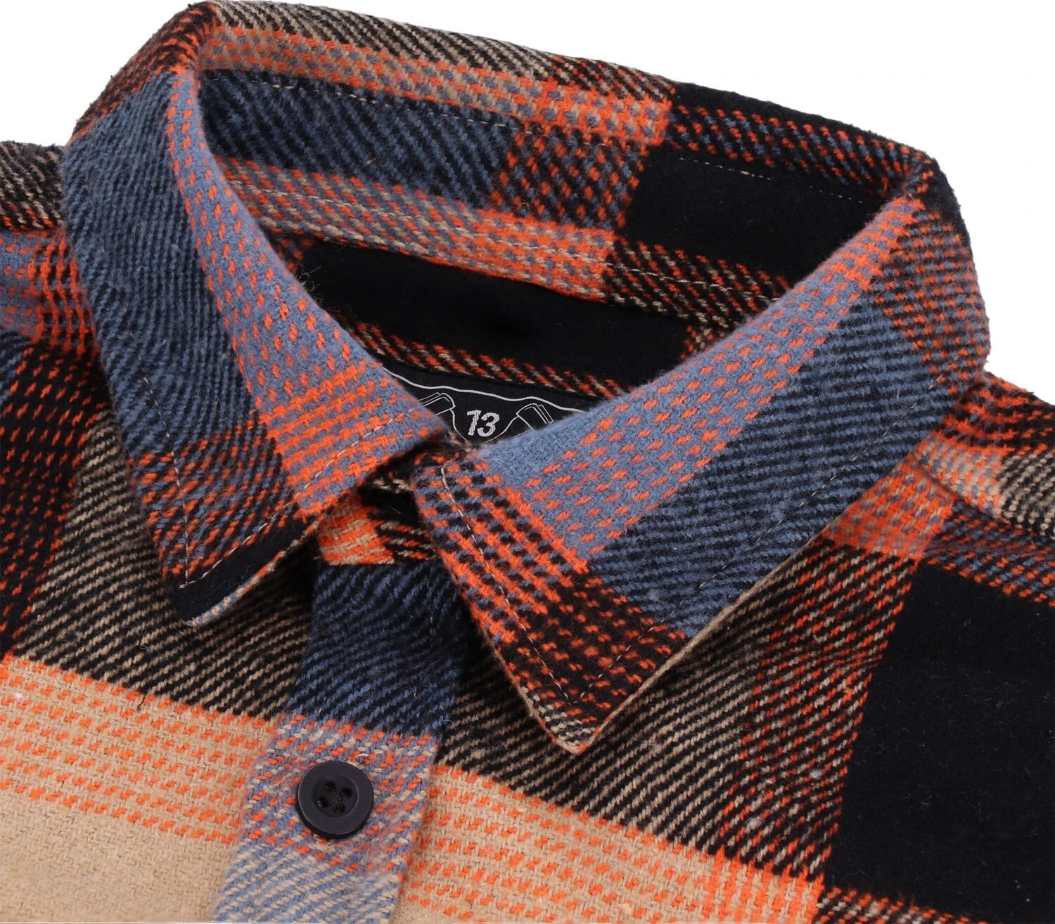 13 1/2 Steel flannel oxblood, Navy, L