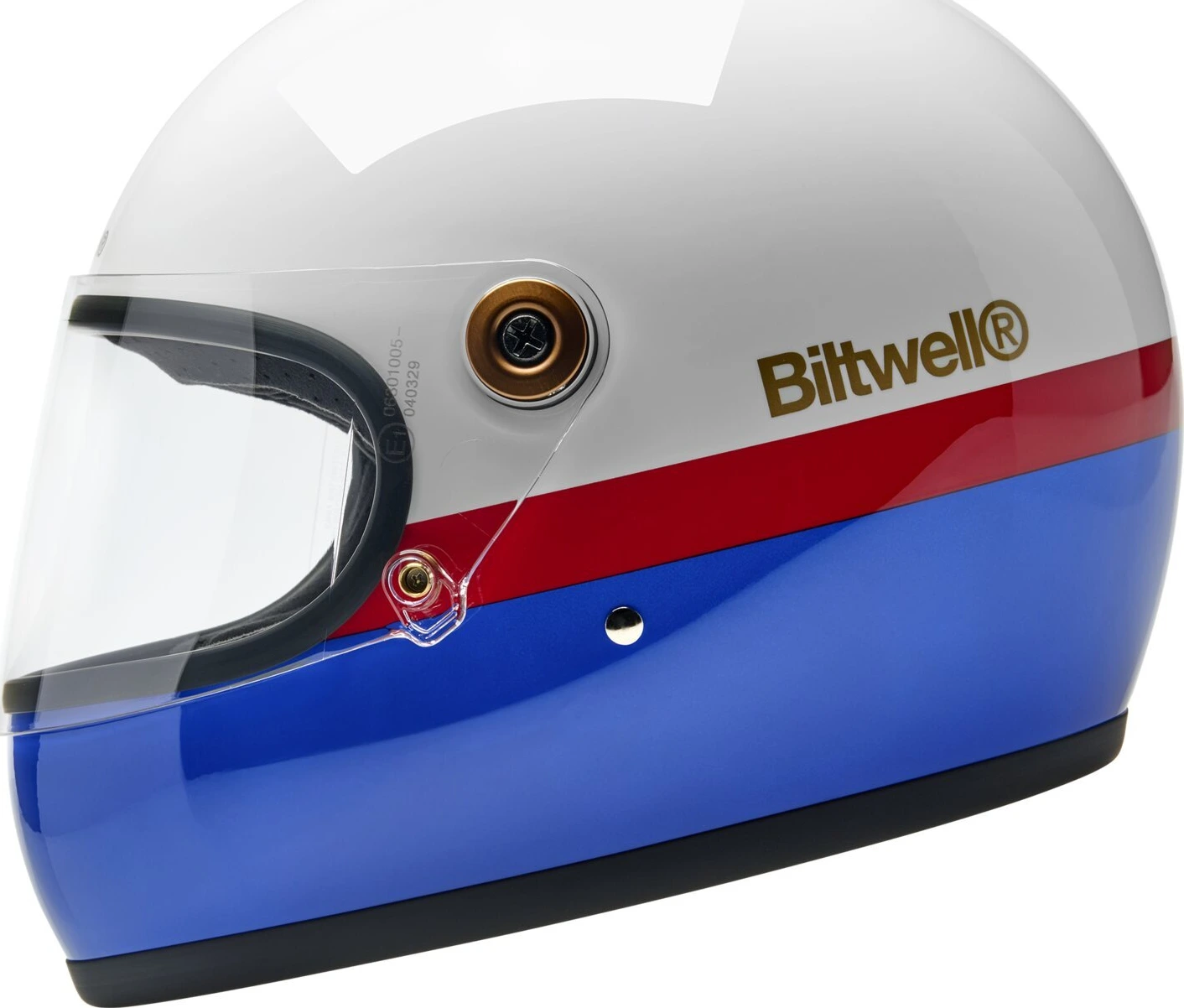 Biltwell Gringo S helmet gloss RWB, White