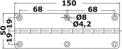 Short piano hinge