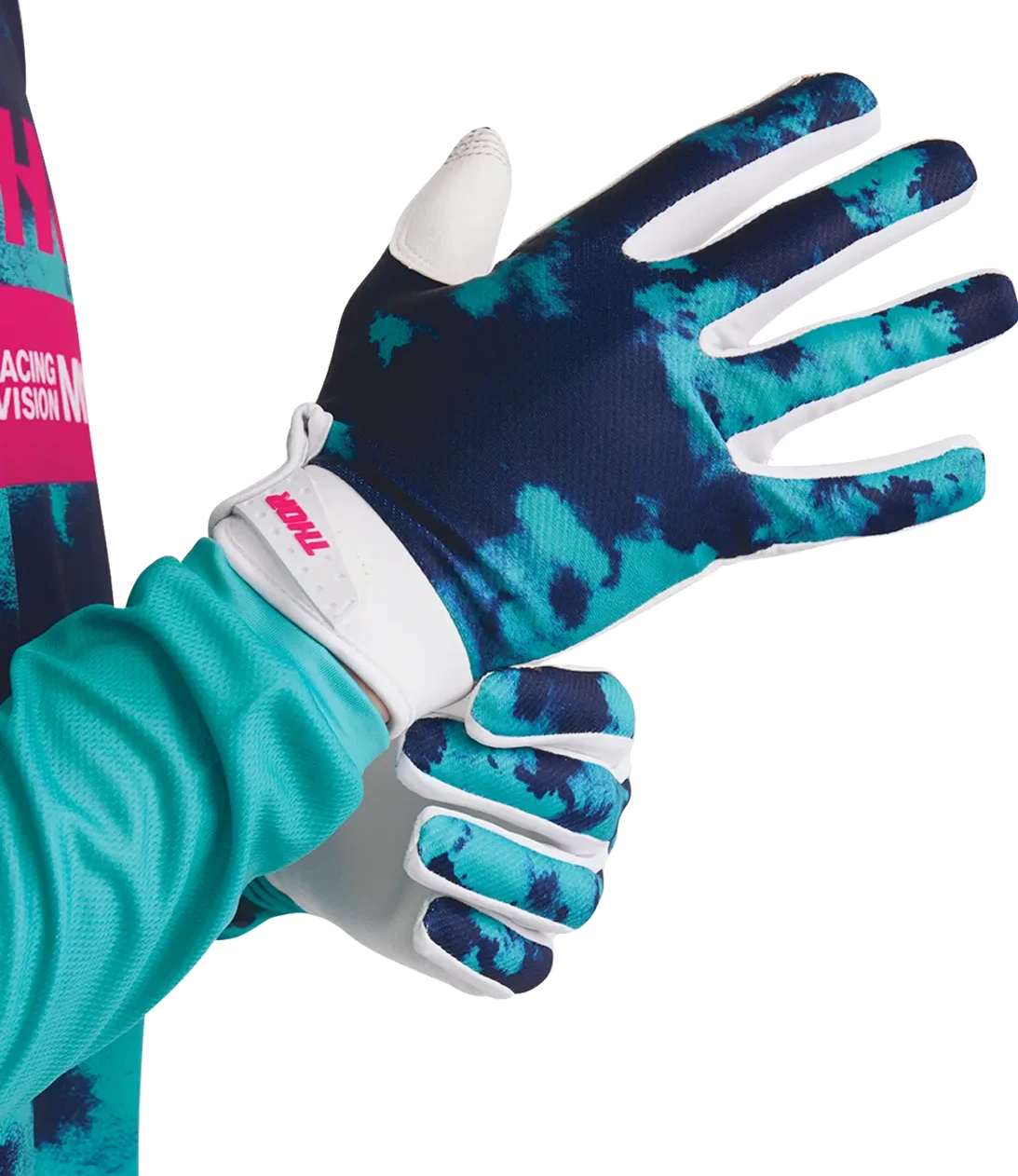 GLOVES LAUNCHMODE BLEACH WHT/AQ XS