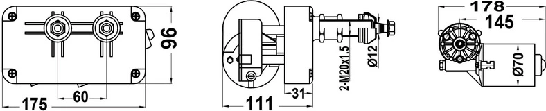Osculati Motor for arms and blades 24V 50W