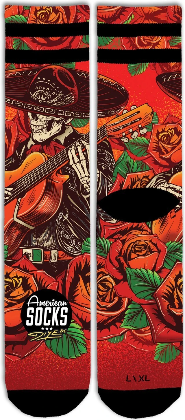 American Socks El Mariachi Signature socks, Red, L/XL