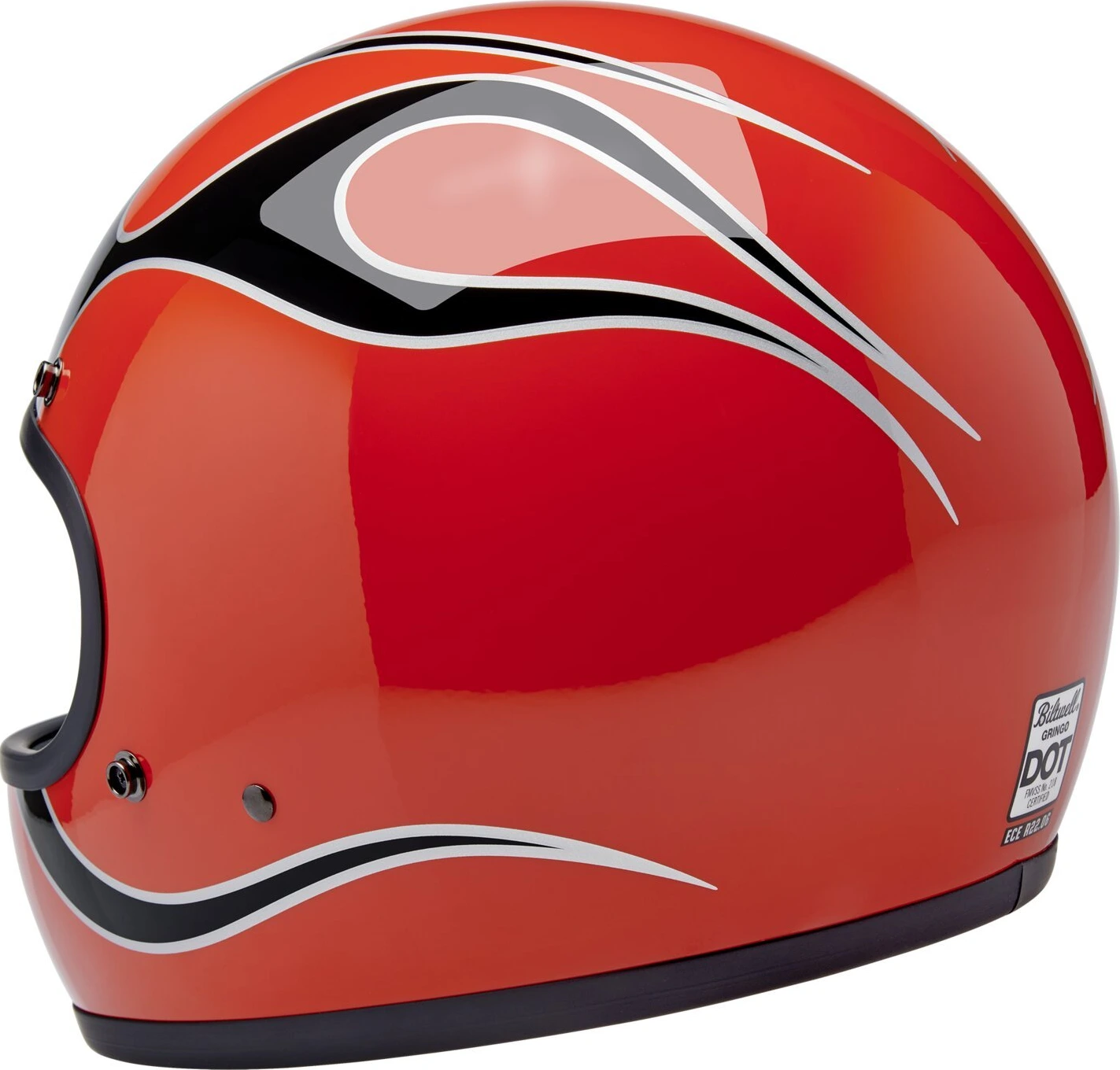 Biltwell Gringo helmet Comp, Orange, flames Orange, S, Gloss