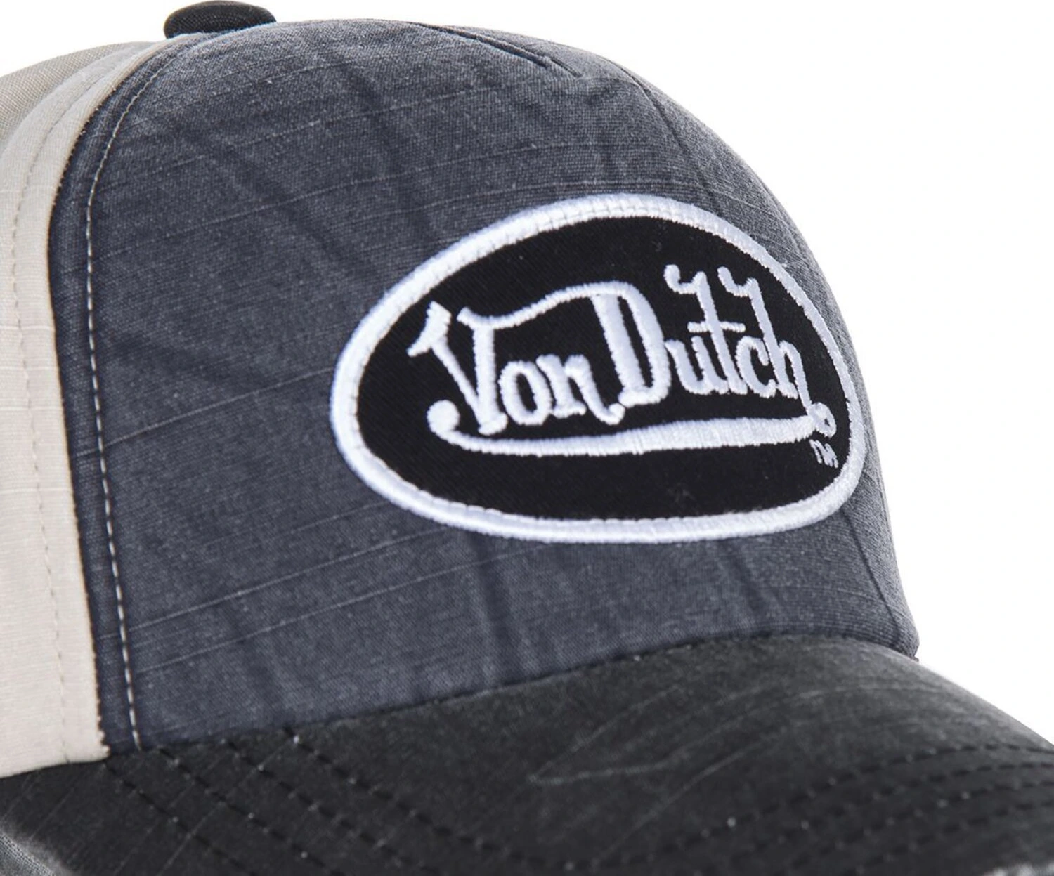Von Dutch Permament cap, denim, White, anthracite White