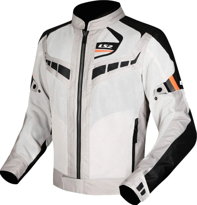 LS2 Garda Air meeste jope - 3XL, must hall H-V oranž