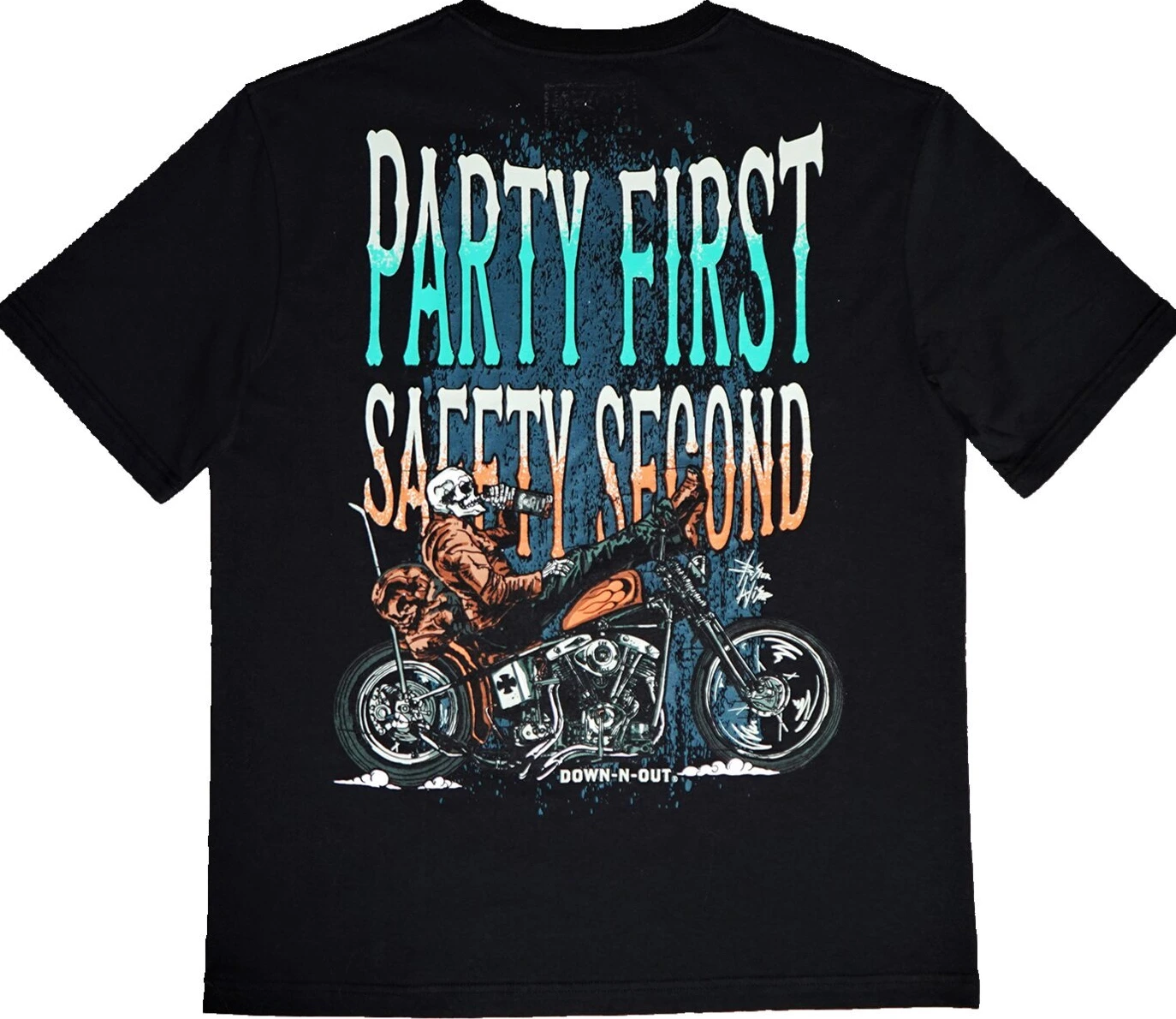Down-n-Out Safety Second t-shirt, Black, M