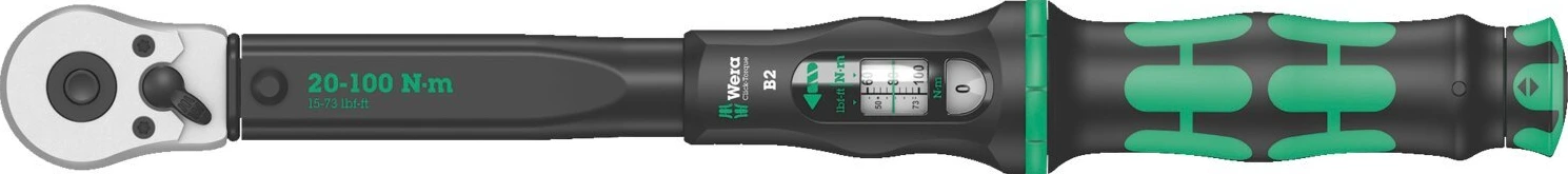 Wera 3/8" drive torque wrench 20-100 Nm with ratchet, 405 mm