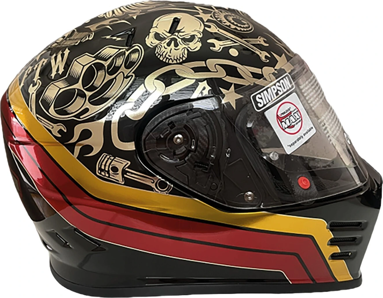 Simpson Venom helmet, tattoo Gold, S, Gloss