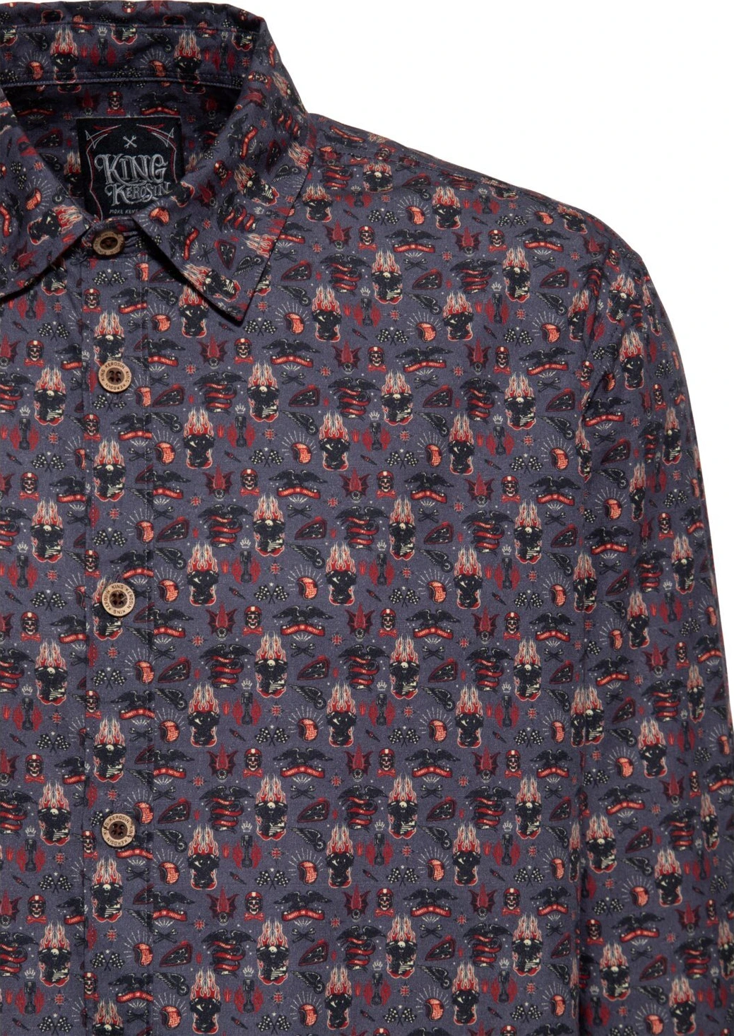 King Kerosin Kustom kulture shirt, Gray, 2XL