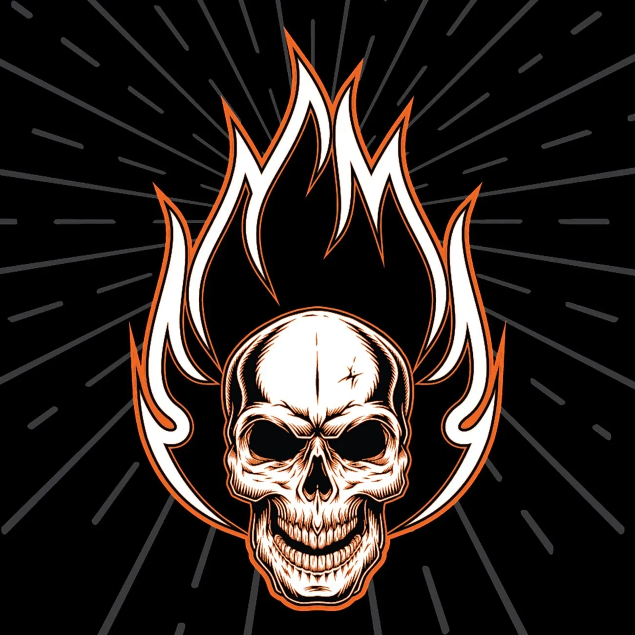 FLYDANNA CTN FLAMING SKULL