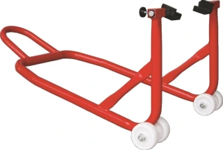 Motorcycle support stand for rear wheel