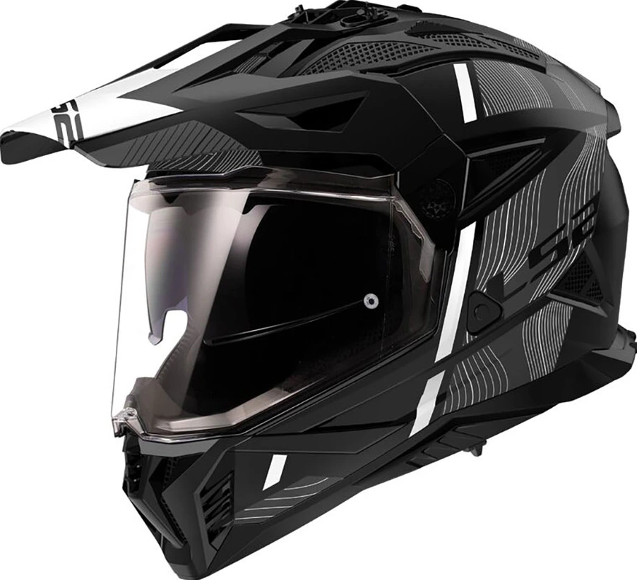 LS2 MX702 PIONEER II HILL helmet - Matt Black White, S