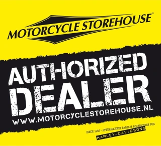 Motorcycle storehouse, authorized dealer sticker
