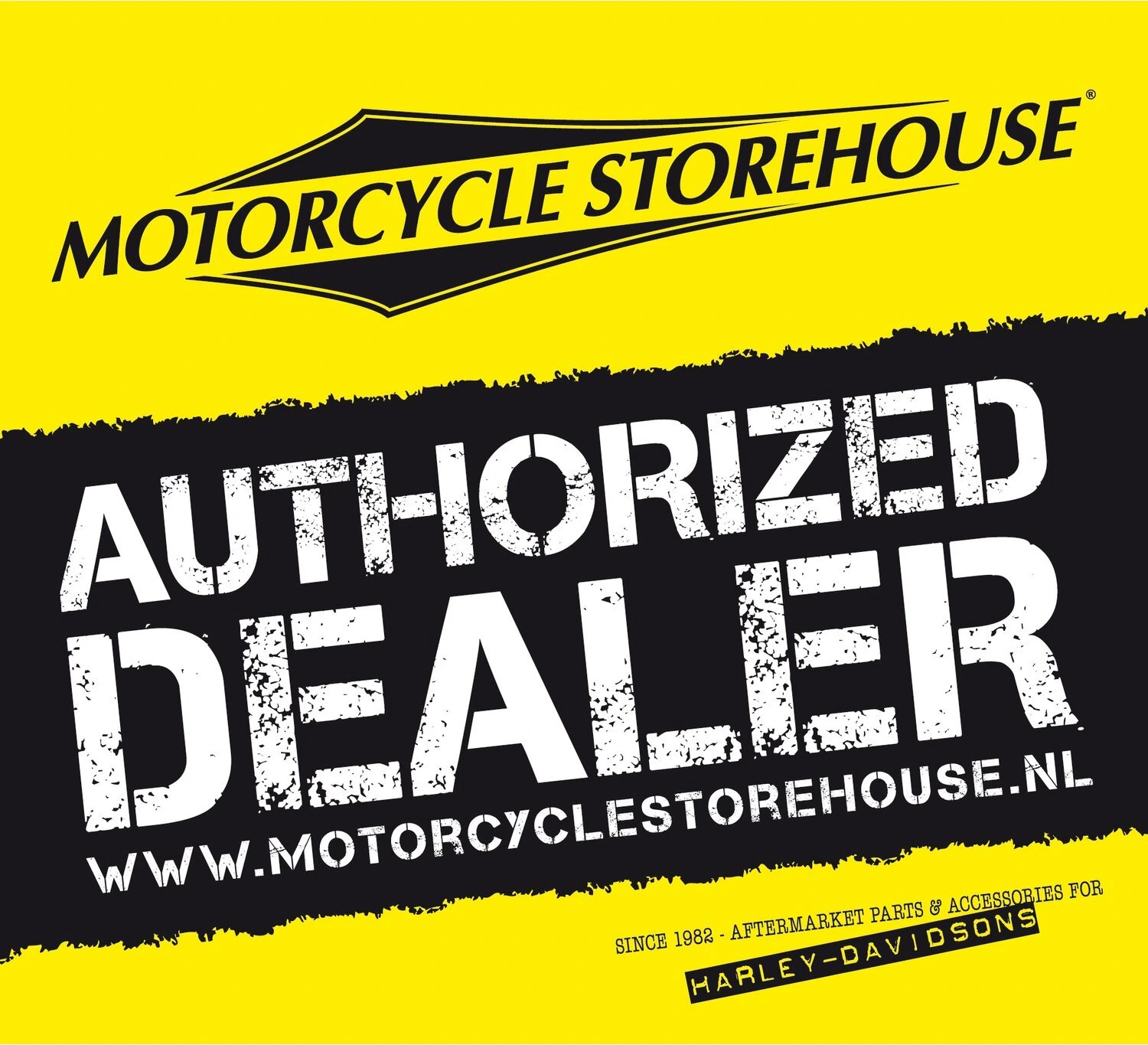 Motorcycle storehouse, authorized dealer sticker