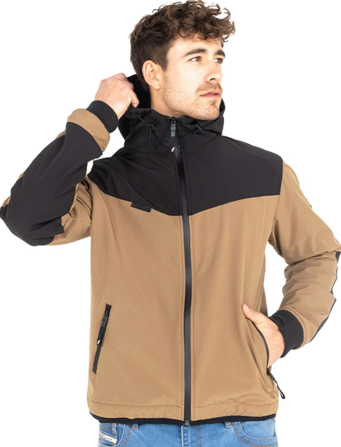 John Doe Hoodie V3 Softshell Rip-Stop dessert, Black, 2XL