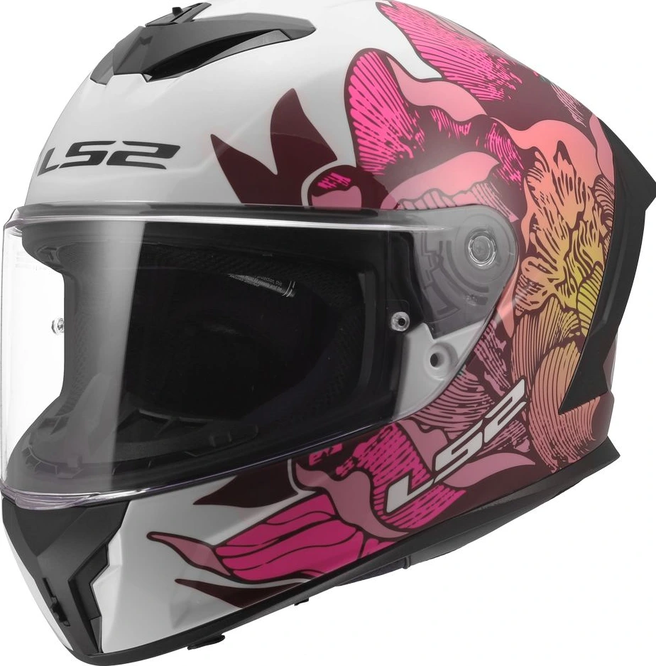 LS2 FF820 RAPID III POPPIES 2 Helmet - White Pink, M
