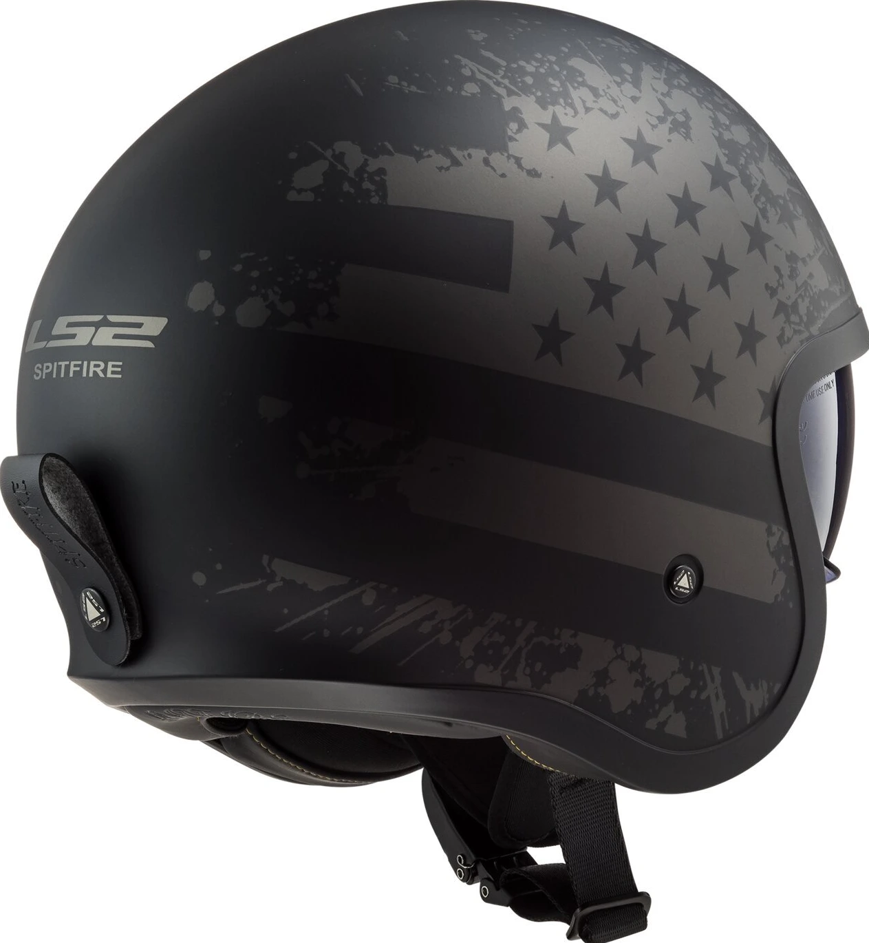 LS2 Spitfire II black Flag helmet, L, matt
