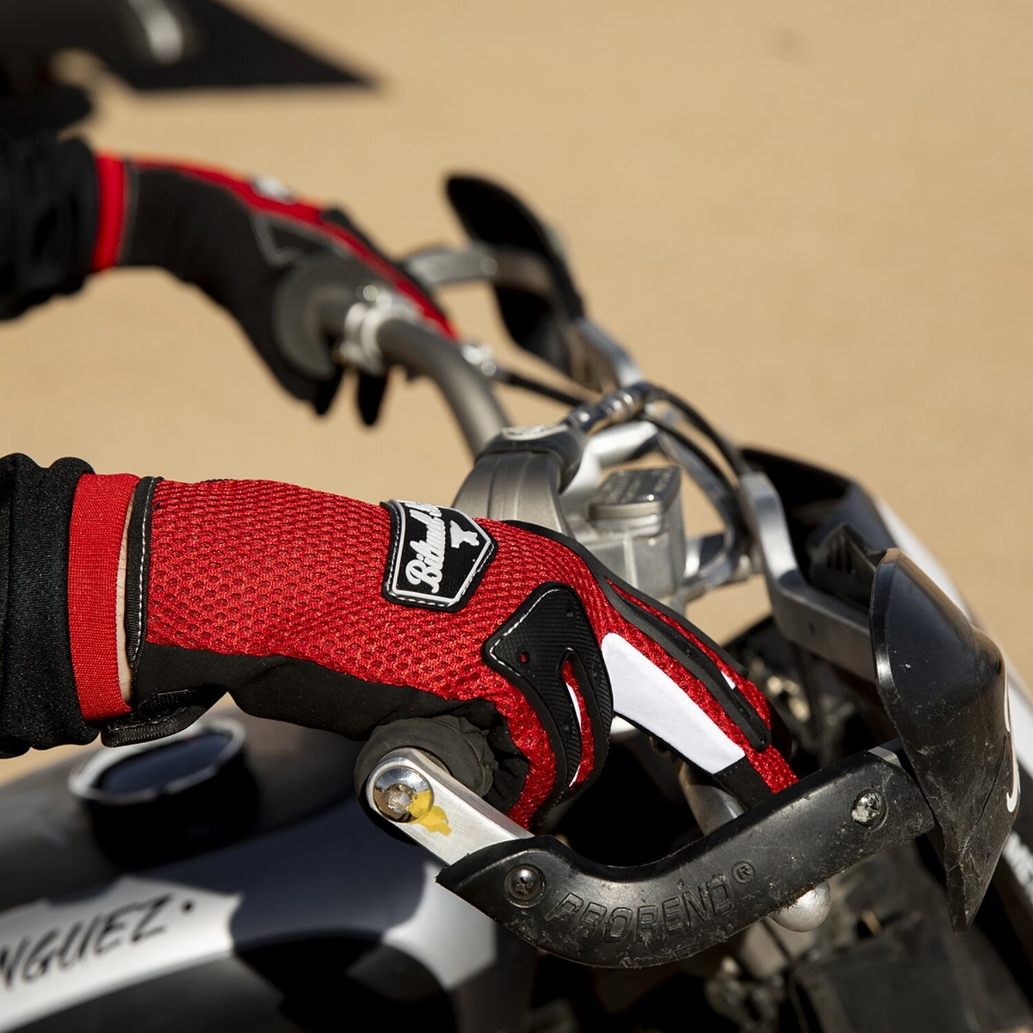 Biltwell Anza gloves, red, Black, XS