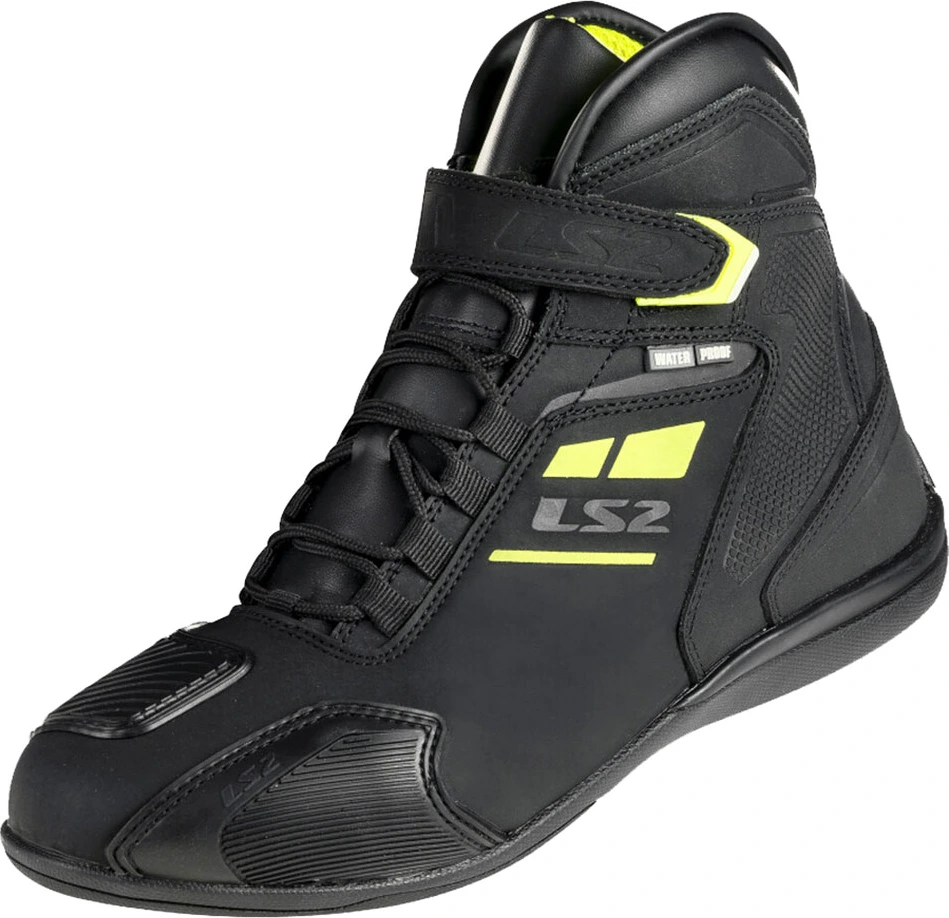 LS2 Garra Lady Waterproof Boots - 39, Black H-V Yellow