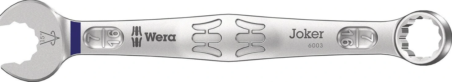 Wera wrench open/ box end 7/16" Joker 6003 series, Black, 135 mm