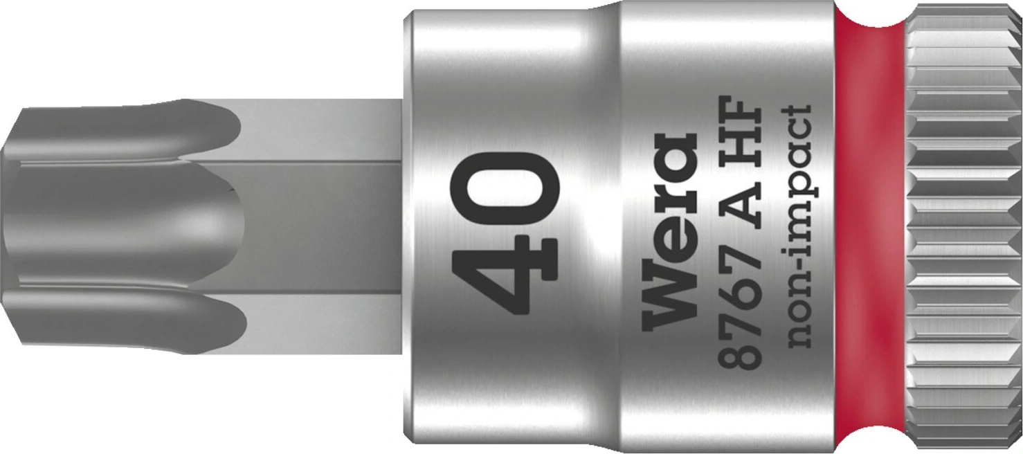 Wera Zyklop 1/4" Torx® socket bit with holding function, 28 mm, Chrome