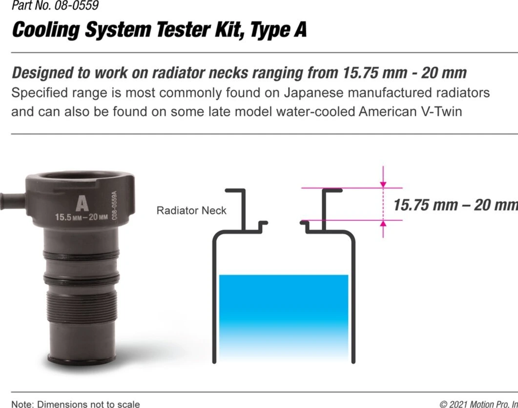 Motion Pro, cooling system test tool. Type A