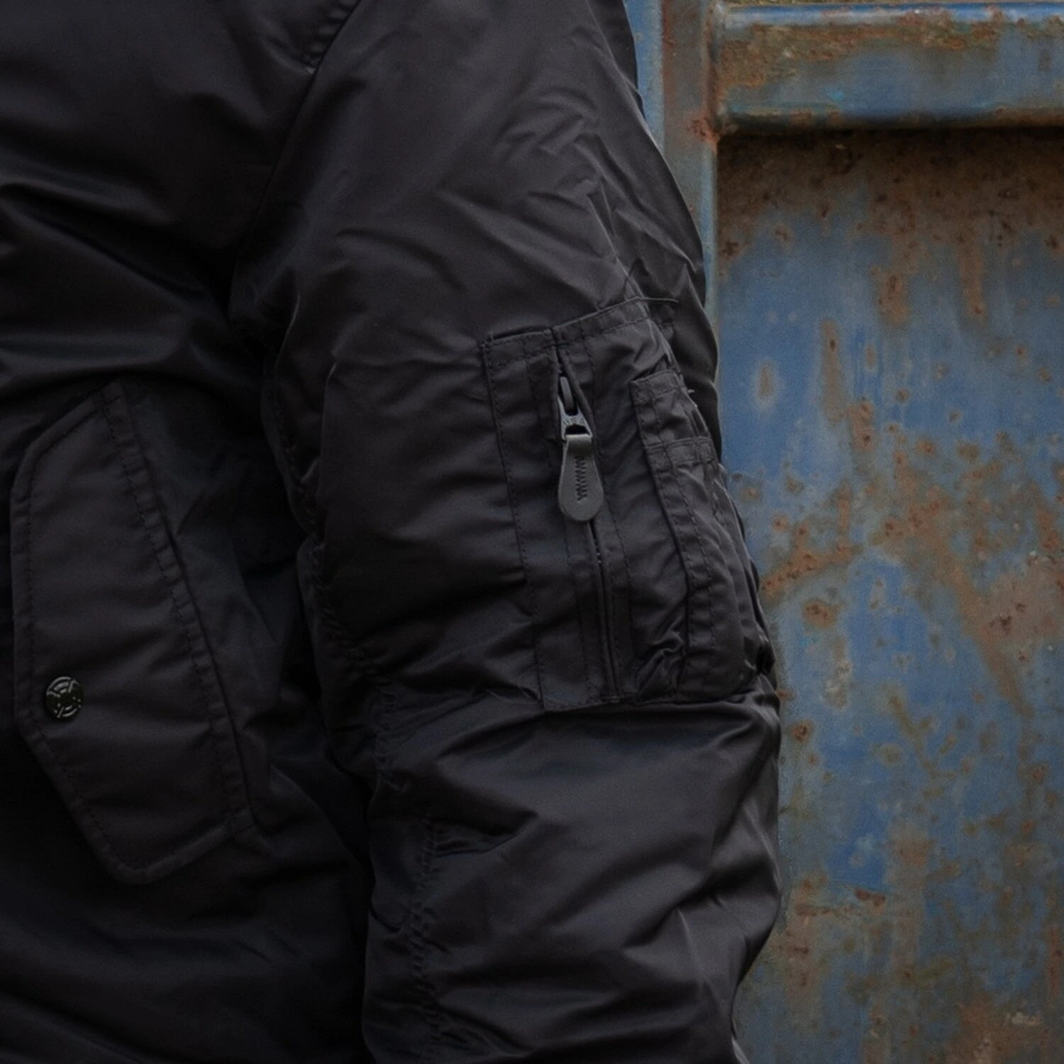 MA-1 Bomber hooded flight jacket, Black, S