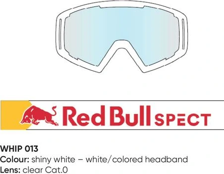 Spect Red Bull Whip MX Goggles Singel lens white clear