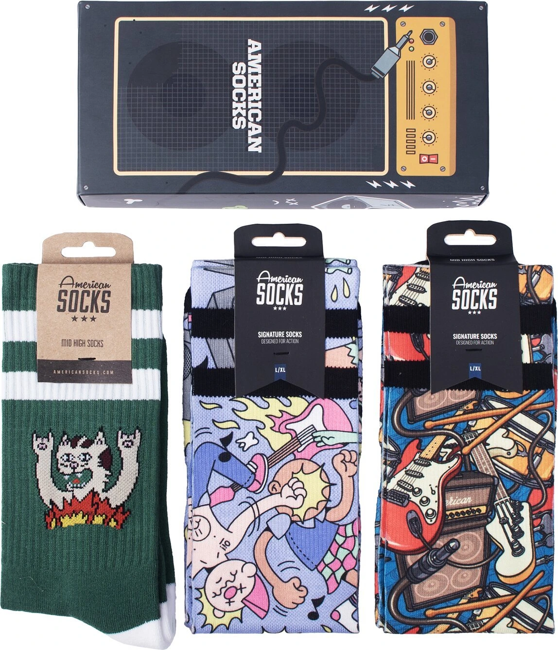 American Socks Amp gift box, Multi-color, S/M