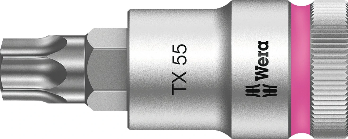 Wera Zyklop 1/2" Torx® socket bit with holding function, 60 mm, Chrome