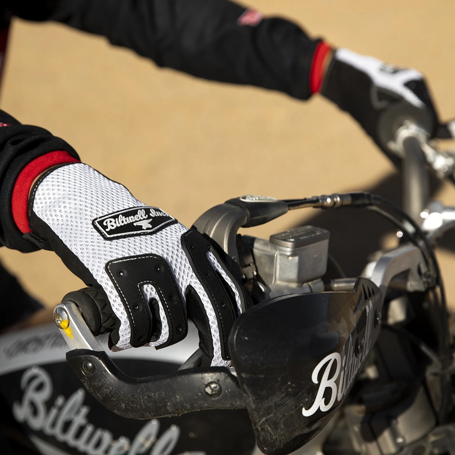 Biltwell Anza gloves, white, Black, XS