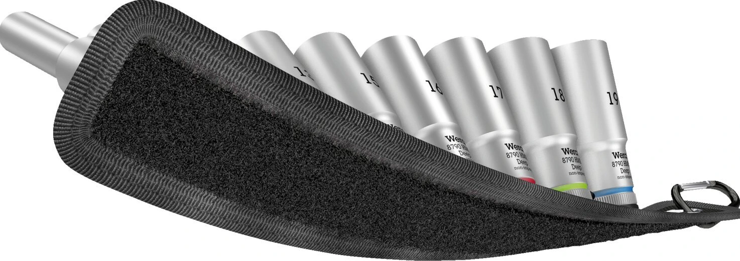 Wera, socket belt with hex deep sockets - Metric, Black