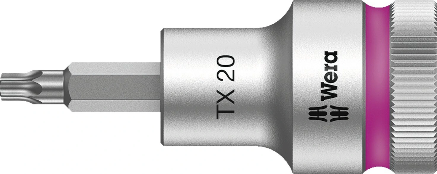 Wera Zyklop 1/2" Torx® socket bit with holding function, 60 mm, Chrome