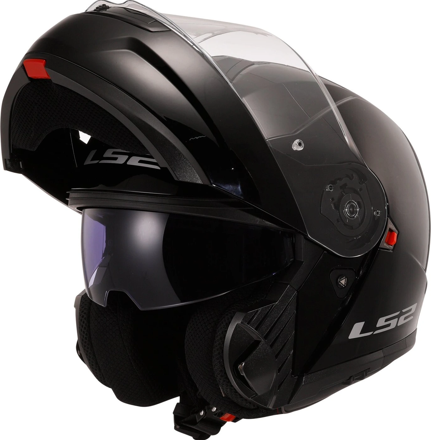 LS2 Strobe II helmet, Black, XS, Gloss